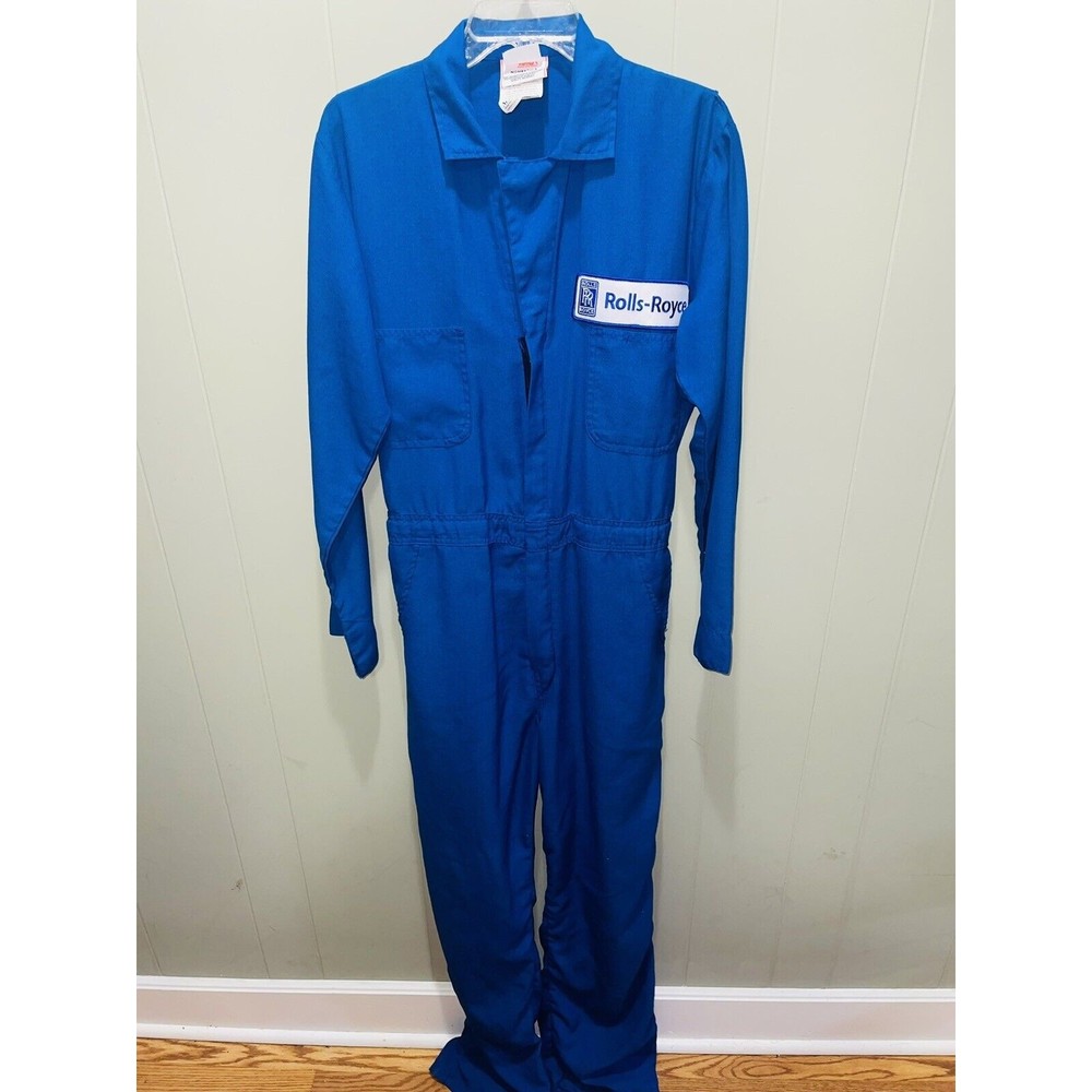 RARE Nomex III A Heat Flame Protective Coveralls Rolls Royce Mechanics Suit Sz L